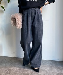 DouDou | タックワイドデニム(デニムパンツ)