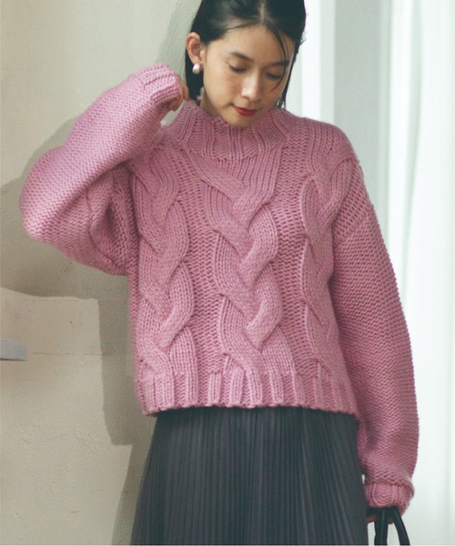 and per se ケーブルニットセーター ネイビー/ピンク and per se ケーブルニットセーター ネイビー/ピンク 2025年最新