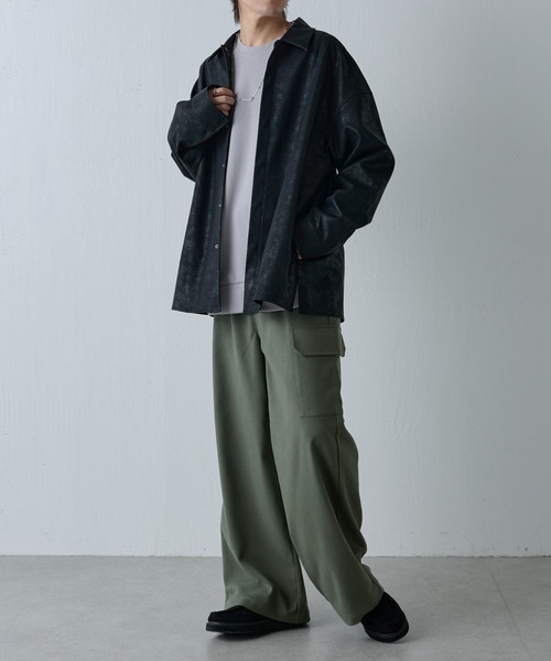 COLONY 2139（コロニートゥーワンスリーナイン）の「ウールライク1サイドカーゴパンツ（カーゴパンツ・メンズ・カーキ/ブラック・LARGE/MEDIUM）」の16枚目の写真