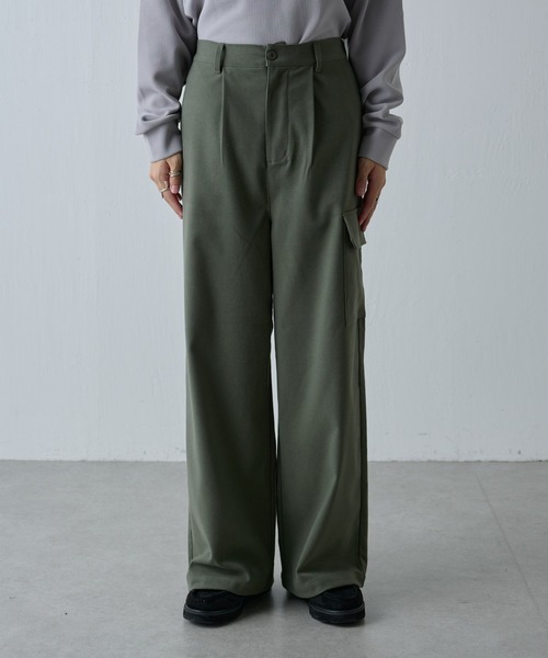 COLONY 2139（コロニートゥーワンスリーナイン）の「ウールライク1サイドカーゴパンツ（カーゴパンツ・メンズ・カーキ/ブラック・LARGE/MEDIUM）」の17枚目の写真