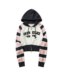 ニット セーター 「HOOK」for girls ゼブラ模様ニット　ショット丈 レディース セール】【HOOK】for girls ゼブラ模様ニット ショット丈