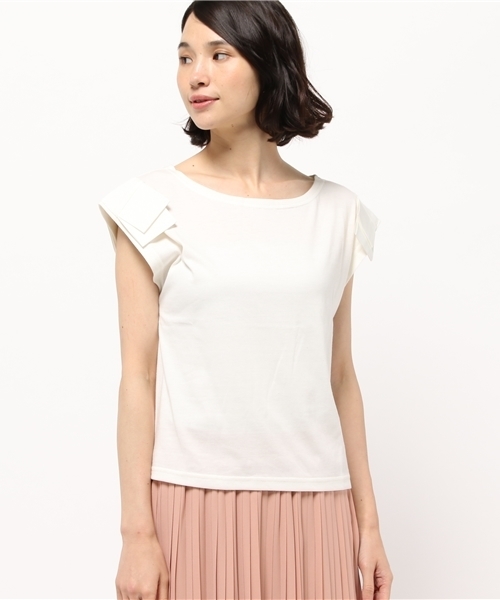 OUTLET(アウトレット)の「【who's who Chico】BIGリボンモチーフT(Tシャツ/カットソー・レディース・オフホワイト・FREE)」の2枚目の写真