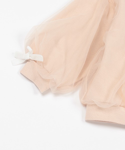 petit main（プティマイン）の「【AJUGA.】チュールトレーナー★（スウェット・キッズ・ブラック/アイボリー/ライトピンク・80ｃｍ/90cm/100cm/110cm/120cm/130cm）」の12枚目の写真