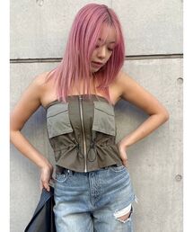 EVRIS | ミリタリーデザインベアピスチェ(キャミソール)