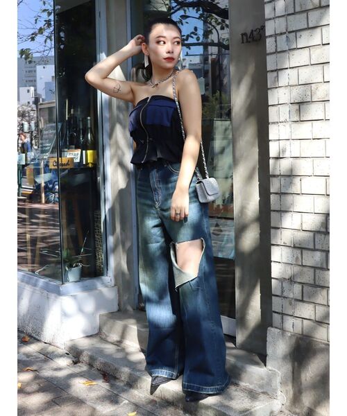 EVRIS(エヴリス)の「ミリタリーデザインベアピスチェ(キャミソール・レディース・ブラック/カーキ・FREE)」の14枚目の写真