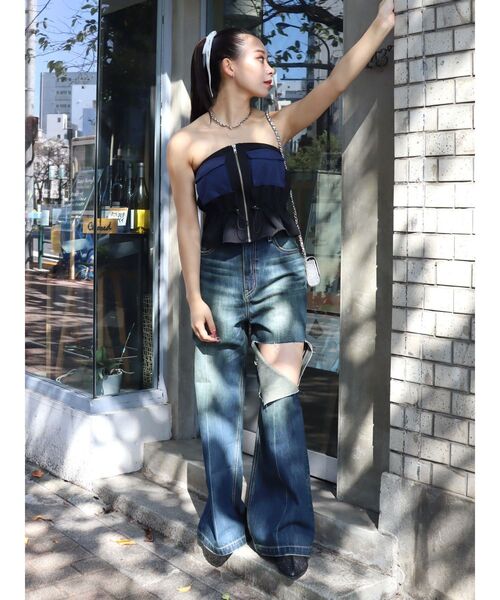 EVRIS(エヴリス)の「ミリタリーデザインベアピスチェ(キャミソール・レディース・ブラック/カーキ・FREE)」の15枚目の写真