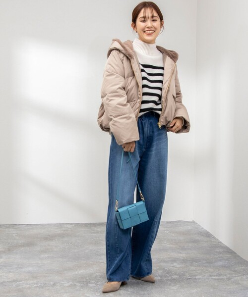 セール】ファーフードショートダウン（ダウンジャケット/コート