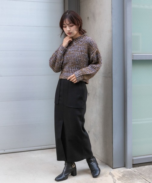 SENSE OF PLACE by URBAN RESEARCH（センスオブプレイスバイアーバンリサーチ）の「メランジVネッククロップドセーター（ニット/セーター・レディース・ブラウン/アイボリー/ミント・ONE）」の18枚目の写真