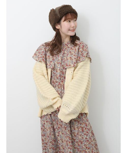 ehka sopo（エヘカソポ）の「花柄ケープワンピース（ワンピース・レディース・オレンジ/ブラウン/ピンク・F）」の6枚目の写真