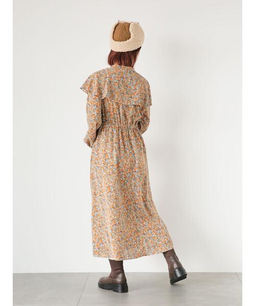 ehka sopo（エヘカソポ）の「花柄ケープワンピース（ワンピース・レディース・オレンジ/ブラウン/ピンク・F）」の15枚目の写真