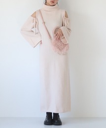 muguet（ミュゲ）の「肩空きリボンニットワンピース（ワンピース・レディース）」