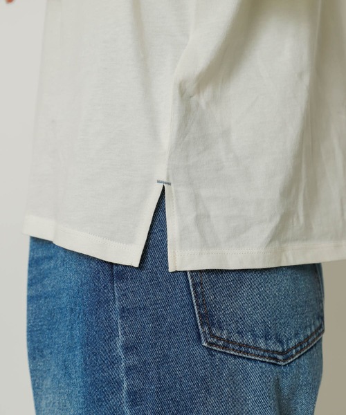 SENSE OF PLACE by URBAN RESEARCH（センスオブプレイスバイアーバンリサーチ）の「シアーロングスリーブTシャツ（Tシャツ/カットソー・レディース・チャコールグレー/ホワイト系その他/オフホワイト・ONE）」の4枚目の写真