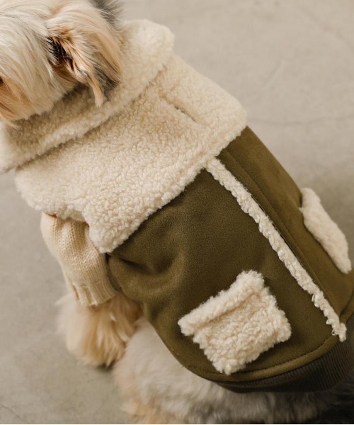 フェイクムートンボアベスト / 犬服 / ドッグウェア（ペット