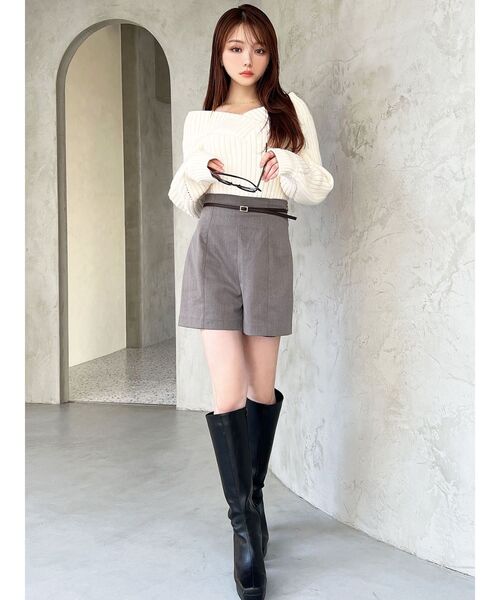 RESEXXY（リゼクシー）の「ハイウエストショートパンツ（その他パンツ・レディース・チャコールグレー/ブラック/アイボリー・FREE）」の18枚目の写真