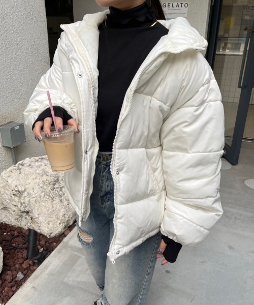 nemne store(ネンネストア)の「【低身長サイズあり】中綿フードショートブルゾン(ブルゾン・レディース・アイボリー/ブラック・SMALL/MEDIUM)」の6枚目の写真