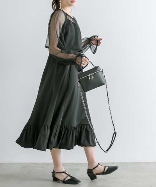 OLIVE des OLIVE(オリーブデオリーブ)の「【WEB限定】マルチウェイバルーンワンピース 1041180050(ドレス・レディース・ブラック/ブラウン・FREE)」の4枚目の写真