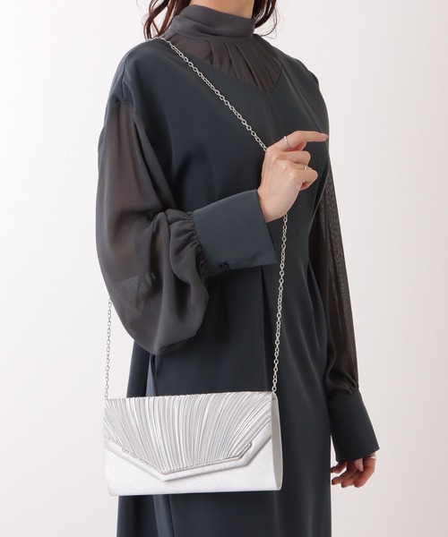Lace Ladies(レースレディース)の「ビジューライン 2WAY スクエア プリーツ バッグ(クラッチバッグ・レディース・アイボリー/ブラック/グレー・FREE)」の17枚目の写真
