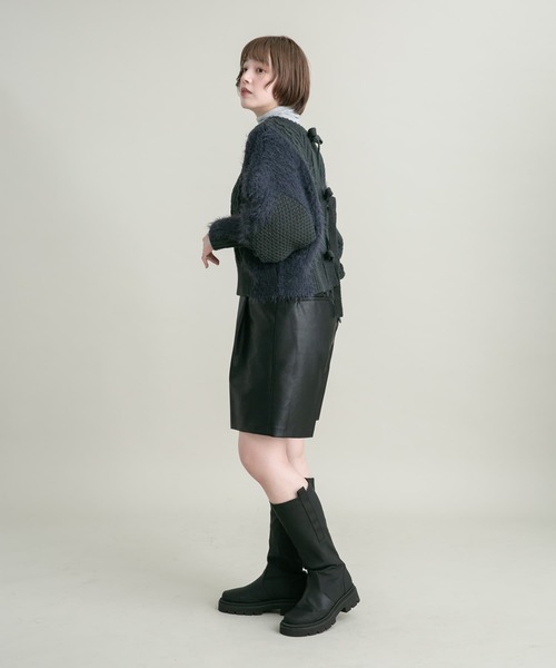 KBF(ケイビーエフ)の「リボンニットカーディガン(ニット/セーター・レディース・アイボリー/チャコールグレー・ONE)」の15枚目の写真