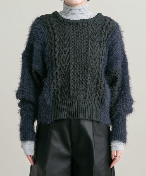 KBF(ケイビーエフ)の「リボンニットカーディガン(ニット/セーター・レディース・アイボリー/チャコールグレー・ONE)」の20枚目の写真