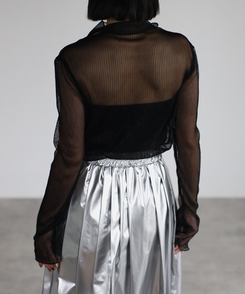 r.（アールドット）の「ラメプリーツ　シアータートルトップス（Tシャツ/カットソー・レディース・ブラック系その他2/シルバー/ライトベージュ/ブラック系その他/ブルー/ピンク・FREE）」の10枚目の写真