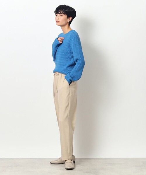 OPAQUE.CLIP（オペークドットクリップ）の「◆ウエーブ柄クルーネックリブニット【洗濯機洗い可】（ニット/セーター・レディース・ナチュラル/ブラック/ホワイト/ブルー・40/38/36/42/34）」の17枚目の写真