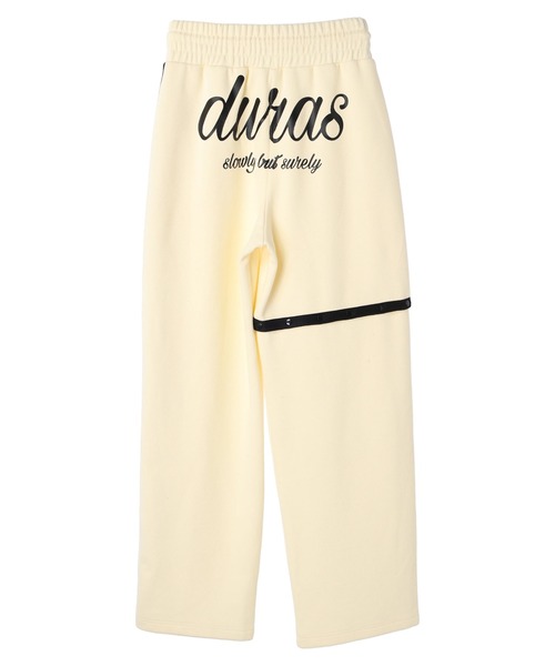 DURAS(デュラス)の「Backprint line pants(スウェットパンツ・レディース・チャコールグレー/ピンク/アイボリー・FREE)」の4枚目の写真