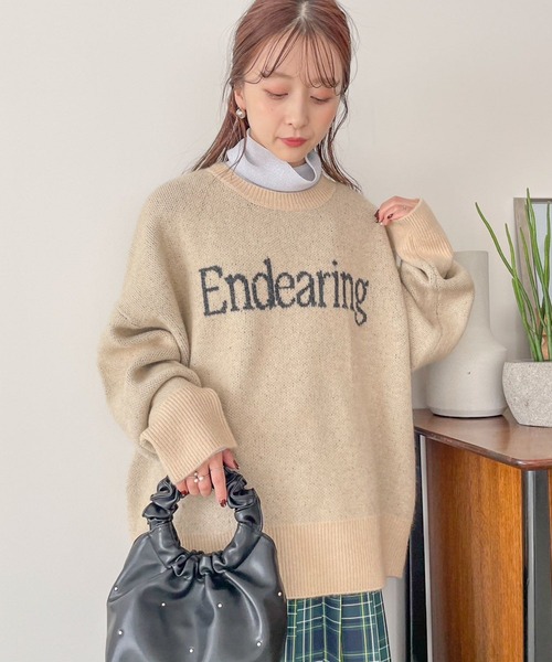 LOWRYS FARM（ローリーズファーム）の「ロゴニットプリントLS   100445（ニット/セーター・レディース・アイボリー/ベージュ/グレー・FREE）」の10枚目の写真