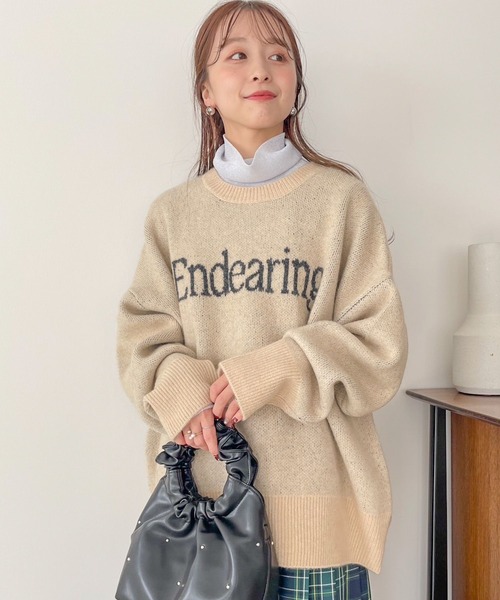 LOWRYS FARM（ローリーズファーム）の「ロゴニットプリントLS   100445（ニット/セーター・レディース・アイボリー/ベージュ/グレー・FREE）」の11枚目の写真