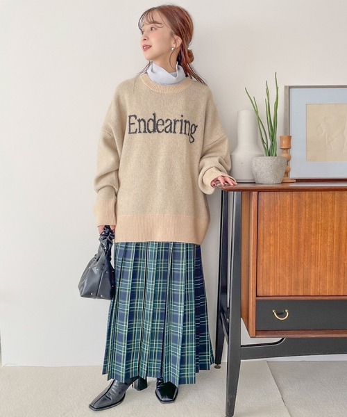 LOWRYS FARM（ローリーズファーム）の「ロゴニットプリントLS   100445（ニット/セーター・レディース・アイボリー/ベージュ/グレー・FREE）」の14枚目の写真