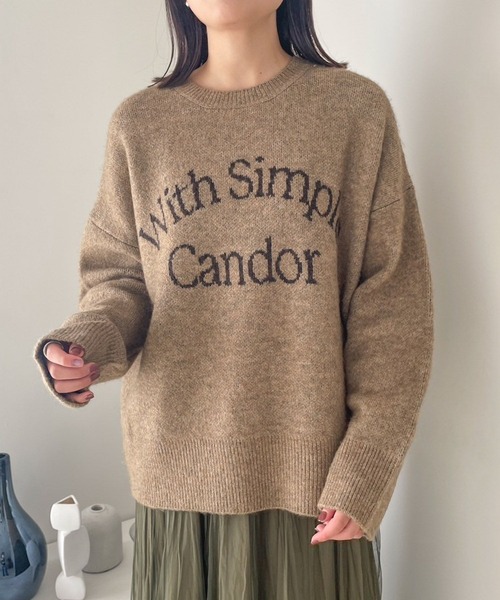 LOWRYS FARM（ローリーズファーム）の「ロゴニットプリントLS   100445（ニット/セーター・レディース・アイボリー/ベージュ/グレー・FREE）」の16枚目の写真