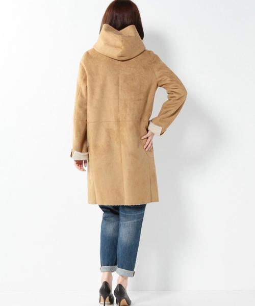 Another Edition（アナザーエディション）の「フェイクムートンフードコート/AEBC FAKE MOUTON HOOD（ムートンコート・レディース・グレー/ベージュ/オリーブ/ネイビー・MEDIUM/SMALL）」の21枚目の写真