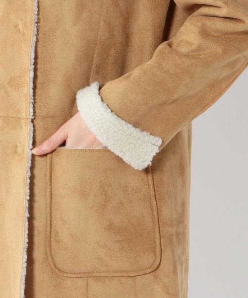 Another Edition（アナザーエディション）の「フェイクムートンフードコート/AEBC FAKE MOUTON HOOD（ムートンコート・レディース・グレー/ベージュ/オリーブ/ネイビー・MEDIUM/SMALL）」の16枚目の写真