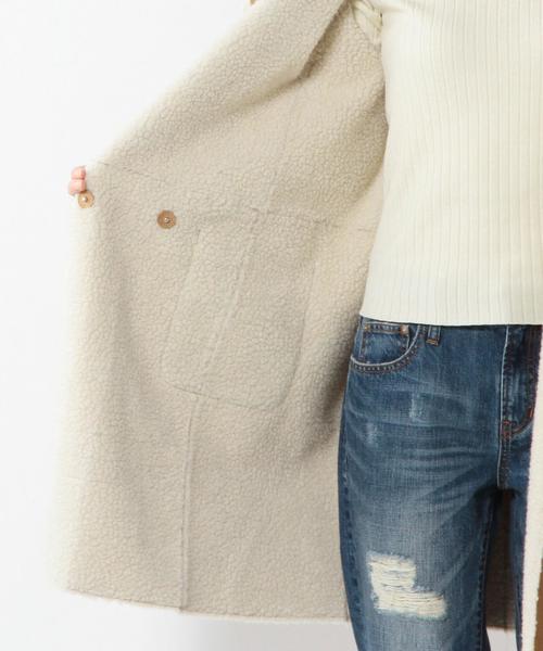 Another Edition（アナザーエディション）の「フェイクムートンフードコート/AEBC FAKE MOUTON HOOD（ムートンコート・レディース・グレー/ベージュ/オリーブ/ネイビー・MEDIUM/SMALL）」の18枚目の写真