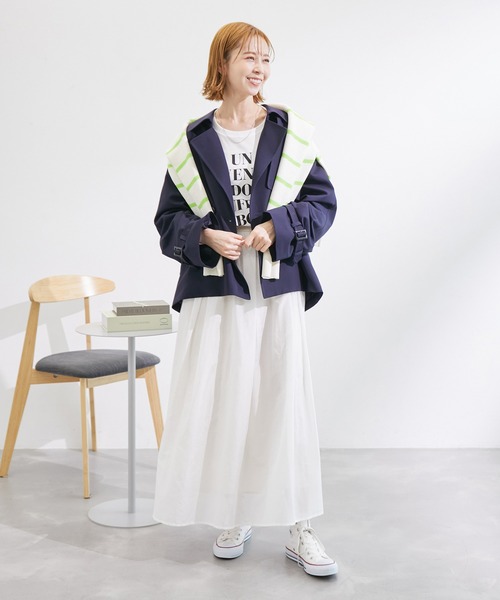 ROPE' PICNIC（ロペピクニック）の「綿シルクシアーボリュームタックスカート（スカート・レディース・オフホワイト/ピンク/ライトグリーン・38）」の5枚目の写真