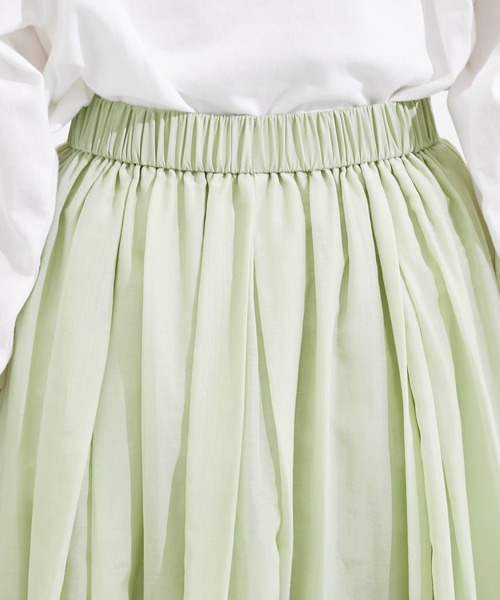 ROPE' PICNIC（ロペピクニック）の「綿シルクシアーボリュームタックスカート（スカート・レディース・オフホワイト/ピンク/ライトグリーン・38）」の17枚目の写真