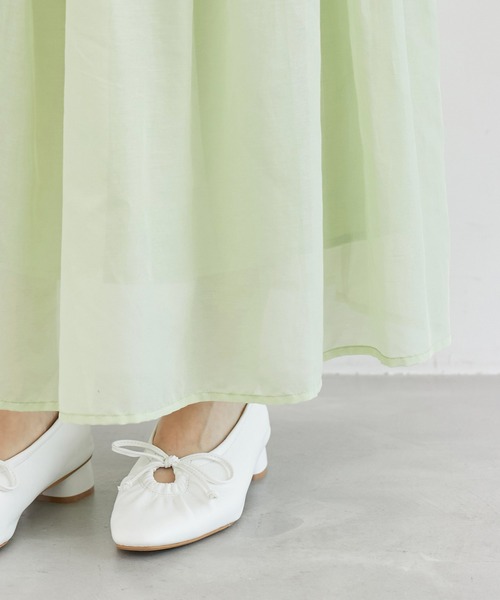 ROPE' PICNIC（ロペピクニック）の「綿シルクシアーボリュームタックスカート（スカート・レディース・オフホワイト/ピンク/ライトグリーン・38）」の19枚目の写真