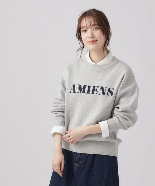 SHOO・LA・RUE（シューラルー）の「◆【洗える】上品見えする スウェットライク ロゴニット（ニット/セーター・レディース・ブルー系その他/ライトベージュ/グレー・02/03/04）」の8枚目の写真