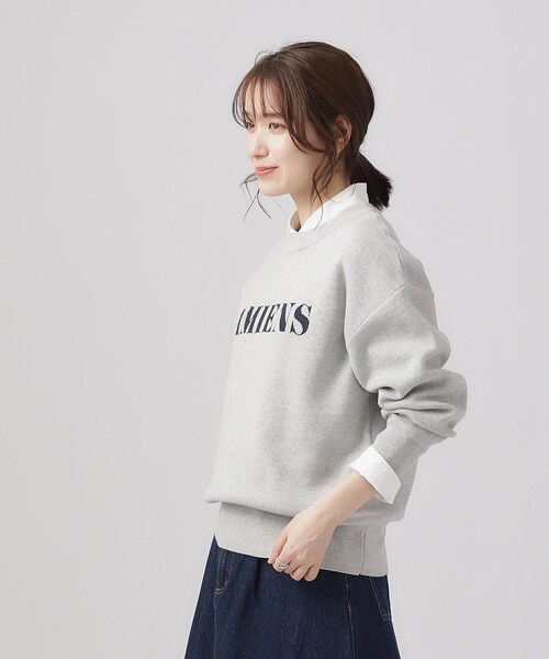 SHOO・LA・RUE（シューラルー）の「◆【洗える】上品見えする スウェットライク ロゴニット（ニット/セーター・レディース・ブルー系その他/ライトベージュ/グレー・02/03/04）」の9枚目の写真