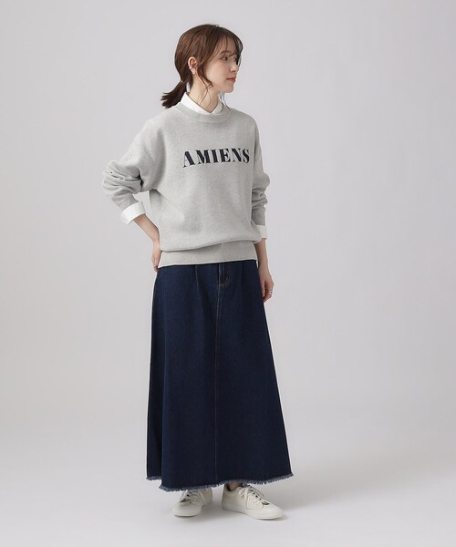 SHOO・LA・RUE（シューラルー）の「◆【洗える】上品見えする スウェットライク ロゴニット（ニット/セーター・レディース・ブルー系その他/ライトベージュ/グレー・02/03/04）」の10枚目の写真