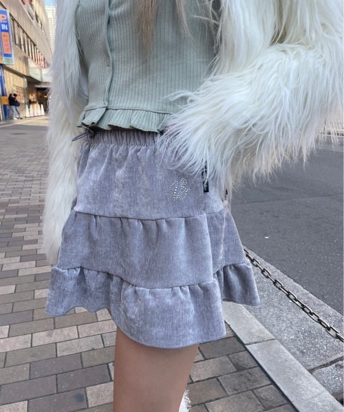 UGLY SHADOW(アグリーシャドウ)の「韓国ブランド Uglyshadow アグリーシャドウ VELVET CANCAN SKIRT ボトムス ボトム スカート ミニスカ ミニスカート ベルベット ベルベットスカート ミニ丈 韓国ファッション(スカート・レディース・ブラウン/ブラック/グレー・ONE SIZE)」の16枚目の写真