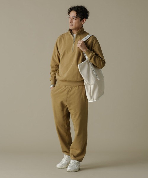 NANO universe（ナノユニバース）の「「NJ/CLUB」HOMESTOCK SORONA 裏毛ハーフジップスウェット(セットアップ可)（スウェット・メンズ・ブラック/ベージュ・M/L）」の14枚目の写真