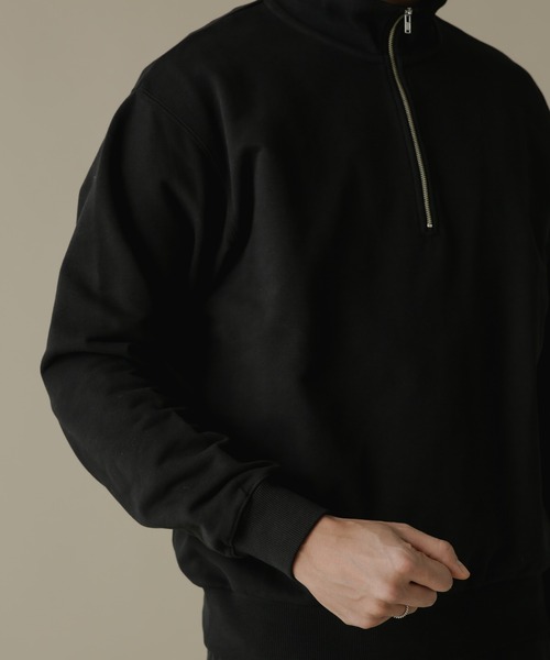 NANO universe（ナノユニバース）の「「NJ/CLUB」HOMESTOCK SORONA 裏毛ハーフジップスウェット(セットアップ可)（スウェット・メンズ・ブラック/ベージュ・M/L）」の20枚目の写真