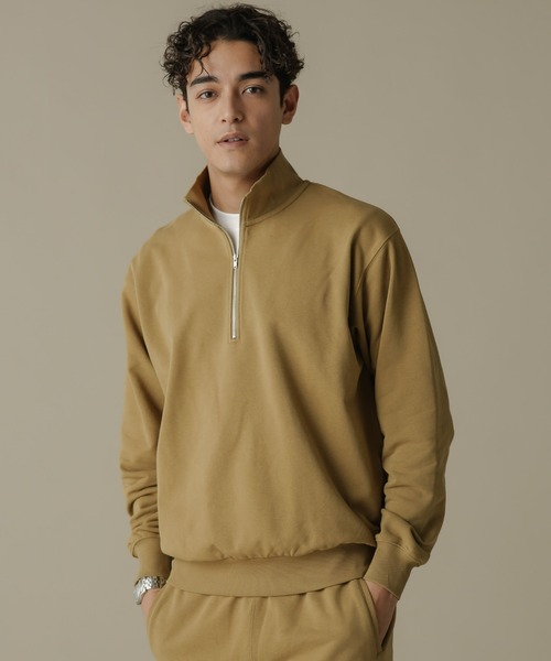 NANO universe（ナノユニバース）の「「NJ/CLUB」HOMESTOCK SORONA 裏毛ハーフジップスウェット(セットアップ可)（スウェット・メンズ・ブラック/ベージュ・M/L）」の7枚目の写真