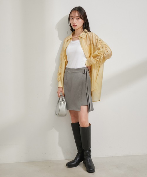 VIS(ビス)の「袖リボンドロストシアーシャツ【洗える】(シャツ/ブラウス・レディース・オフホワイト/イエロー系その他/ブルー系その他6・FREE)」の12枚目の写真