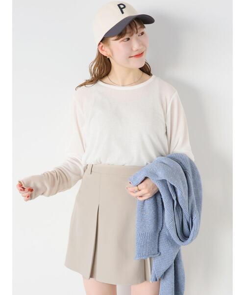 ehka sopo(エヘカソポ)の「袖配色シアーカットソー(Tシャツ/カットソー・レディース・オフホワイト/ブラック/ピンク・F)」の5枚目の写真