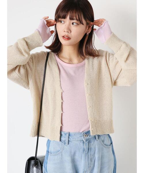 ehka sopo(エヘカソポ)の「袖配色シアーカットソー(Tシャツ/カットソー・レディース・オフホワイト/ブラック/ピンク・F)」の15枚目の写真