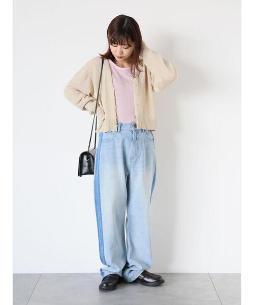 ehka sopo(エヘカソポ)の「袖配色シアーカットソー(Tシャツ/カットソー・レディース・オフホワイト/ブラック/ピンク・F)」の17枚目の写真