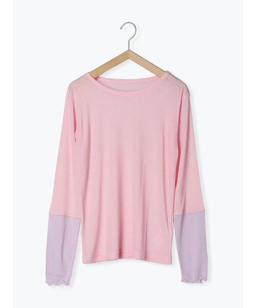 ehka sopo(エヘカソポ)の「袖配色シアーカットソー(Tシャツ/カットソー・レディース・オフホワイト/ブラック/ピンク・F)」の19枚目の写真