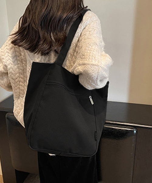 Miniministore（ミニミニストア）の「キャンバストートバッグ 韓国肩掛けバッグ（トートバッグ・レディース・ベージュ/ブラック/アイボリー/キャメル/ブラック系2・FREE）」の6枚目の写真