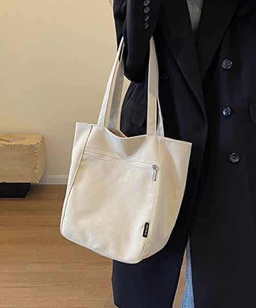 Miniministore（ミニミニストア）の「キャンバストートバッグ 韓国肩掛けバッグ（トートバッグ・レディース・ベージュ/ブラック/アイボリー/キャメル/ブラック系2・FREE）」の13枚目の写真